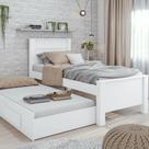 Cama Lopas Solteiro 0,90 Athenas Com Cama Auxiliar Branco