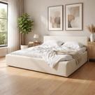 Cama Luxuosa Estofada Tamanho Queen Quarto De Alto Padrão