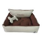 Cama M Dourada e Bege Pet Colchão para Cachorro Caminha M Caes e Gatos Personalizada com Nomes