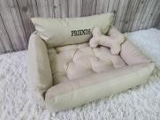 Cama material sintético Bege Personalizada