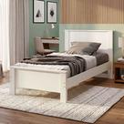 Cama Mila Solteiro com Pés de Madeira com Colchão D20 para Quarto Infantil e Juvenil - Branco