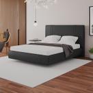 Cama Moderna Aspen Queen Box com Cabeceira Estofada Base Flutuante PU Preto G99 - Gran Belo