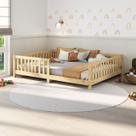 Cama Montessori Casal Infantil Grade Madeira Chão Natural Eva Cama Montessori Casal Infantil Grade Madeira Chão Natural Eva