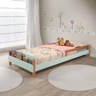 Cama Montessori Maui 45cm X 95cm X 205cm Verde/Amêndoa