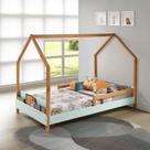 Cama Montessori Moana 140x95x205 Cm Verde/Amêndoa Cama Montessori Moana 140x95x205 Cm Verde/Amêndoa