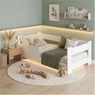 Cama Montessoriana Baby com Grade de Proteção Ideal para Transição Infantil - Branco