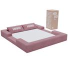 Cama Montessoriana Casal Ninho 100% Espuma Boucle Rosa Keiko