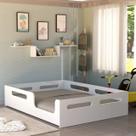 Cama Montessoriana Casal Para Criança Com Grades De Proteção