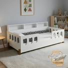 Cama Montessoriana Completa Nina com Colchão com Enxoval e Trança 2,5m - Cinza
