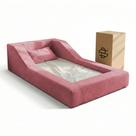 Cama Montessoriana Infantil Noah 100% Espuma com Colchão Bouclê Rosa - Abmaza Cama Montessoriana Infantil Noah 100% Espuma com Colchão Bouclê Rosa - Abmaza