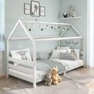 Cama Montessoriana Madeira Maciça Casa com Estrado Fina Cama Montessoriana Madeira Maciça Casa com Estrado Fina