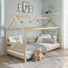 Cama Montessoriana Madeira Maciça Casa com Estrado Fina Cama Montessoriana Madeira Maciça Casa com Estrado Fina