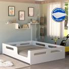 Cama Montessoriana Padrão Casal Com Colchão Infantil Proteção Lateral Transição Berço