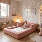 Cama Montessoriana Solteiro Aconchego 100 Espuma Rosa Keiko