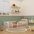 Cama Montessoriana Solteiro com Led Giulia Rattan Casatema Branco
