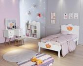 Cama Nina Solteiro Branca Com Coroa 100% MDF Envio Rápido