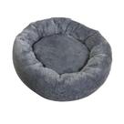 Cama nuvem pelúcia redonda, macia e quentinha, com zipper, lavável, cor cinza