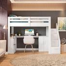 Cama Office Multifuncional Solteiro Adulto Star Plus Casatema MadeiraOriginals Branco
