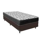Cama Ortobom Solteiro Box Marrom E Colchão Iso100 Espuma D33