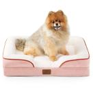 Cama ortopédica para cães Bedsure pequena lavável com rosa impermeável