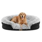 Cama Ortopédica para Cães Miorun Pelúcia Sofá 43" Grande Cinza