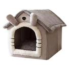 Cama para animais de estimação Cozy Dog House Winter Warmth & Comfort Grey Plush Cama para animais de estimação Cozy Dog House Winter Warmth & Comfort Grey Plush