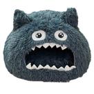 Cama para animais de estimação divertida em forma de monstro para cães e gatos pequenos, azul