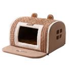 Cama para animais de estimação fofa em forma de urso para pequenos animais de estimação aconchegante e quente