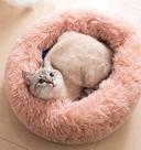 Cama para animais de estimação, genérica, lavável, 50/60 cm, pelúcia, pele sintética, rosa