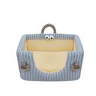 Cama para animais de estimação, pelúcia, abraço à mão, design aconchegante, azul quente, 50x36x25cm