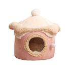 Cama para animais de estimação, sorveteria para cães e gatos, design rosa aconchegante