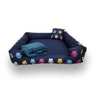 cama para cachorro caminha 70x70cm cama pets até 15 kg caminha de cachorro com zíper manta