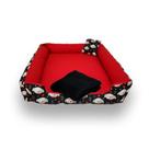 cama para cachorro grande cama de cachorro cama retangular vermelha + mantinha