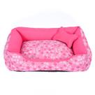 Cama para Cachorro Médio 60X50 Com Zíper Estampa Ossinho Pink 2