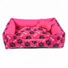 Cama para Cachorro Médio 60X50 Com Zíper Estampa Ossinho Pink