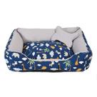 Cama para Cachorro Médio 60X50 Com Zíper Estampa Safari Marinho Com Cinza