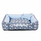 Cama para Cachorro ou Gato Tamanho Grande 70x55cm + Ossinho Geométrico Turquesa