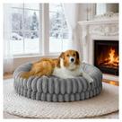 Cama para Cães BALANCE 91 cm Redonda Ortopédica Lavável Cinza