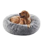 Cama para Cães BedStill 91 cm Donut Calmante Grande Cinza Escuro