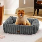 Cama para cães Bedsure, fofa, lavável, peluda, ortopédica, cinza