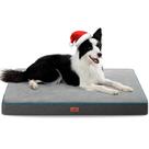 Cama para cães Bedsure Memory Foam Ortopédica Impermeável XL Cinza