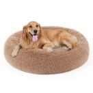 Cama para cães, cama calmante para cães e bebês, travesseiro de pele sintética, donut, cuddler