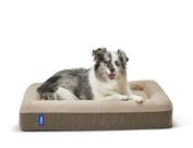 Cama para cães Casper Média em espuma viscoelástica felpuda cor areia