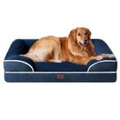 Cama para cães EHEYCIGA Egg-Crate Memory Foam impermeável azul marinho grande