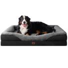 Cama para cães EHEYCIGA Memory Foam XXL para tamanhos grandes cinza/preta