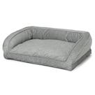 Cama para cães Orvis Comfortfill-Eco Bolster Plush Grey Tweed M