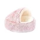 Cama Para Gato De Pelúcia Macia Para Outono/Inverno, Ninho Aconchegante Com Design Semi-Fechado