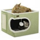 Cama para gatos Garnpet Cube House Indoor com Scratch Pad Green Cama para gatos Garnpet Cube House Indoor com Scratch Pad Green