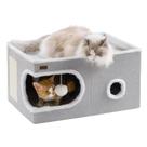 Cama para gatos Garnpet Cube House Indoor com Scratch Pad Grey