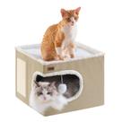 Cama para Gatos Garnpet Cubo Interior con Rascador y Tienda